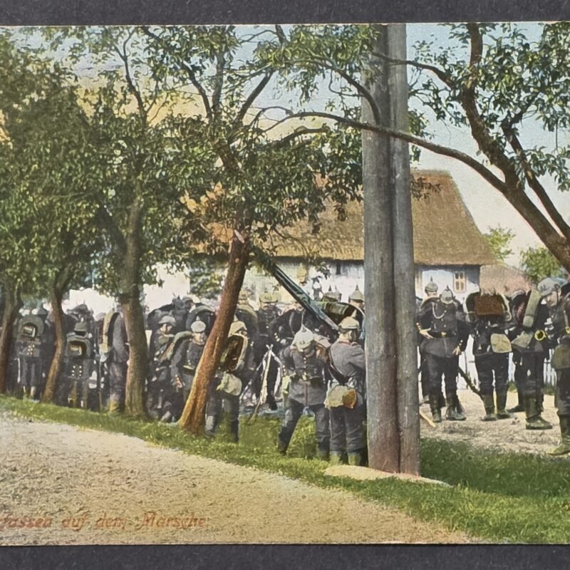 20260822_152206 WWI Imperial German Military Feldpost Mail Postcard Marching Soldiers Oberkommando 1915
