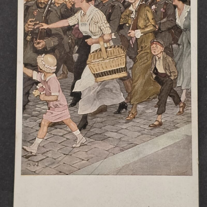 20260822_152243 1916 WWI Imperial German Military Feldpost Postcard Soldiers Homecoming
