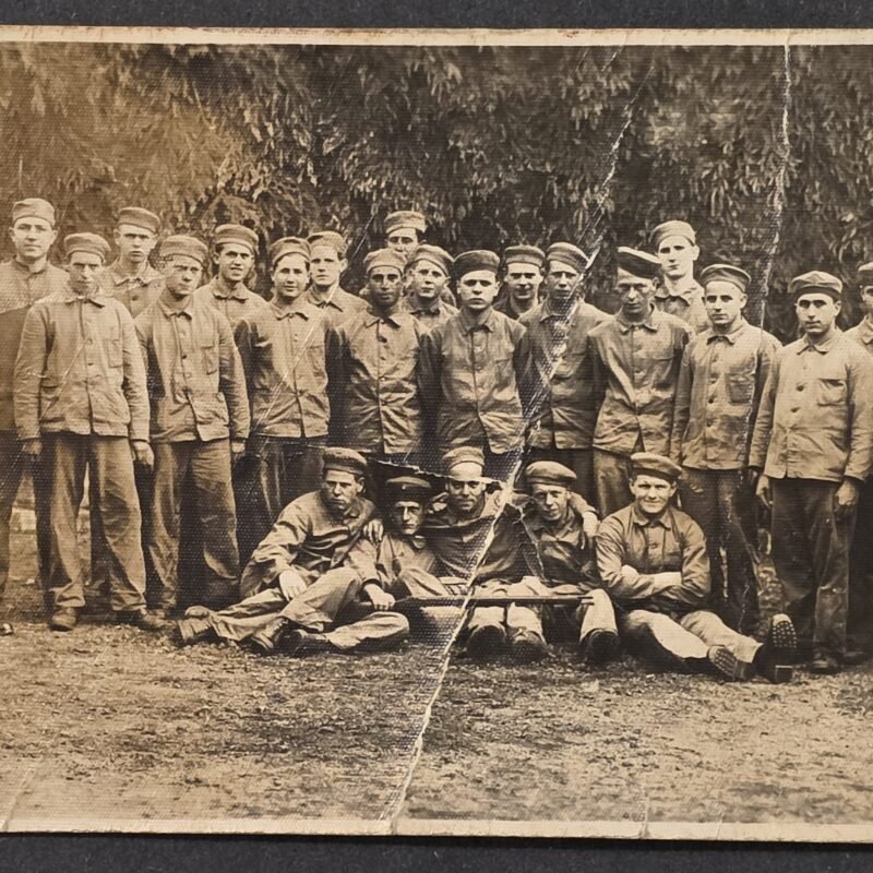 20260822_152304 WWI Imperial German Soldiers Regiment Group Photo Postcard Uniforms 1918 RPPC