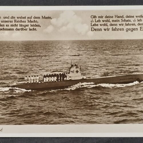 WWII German Kriegsmarine U-Boat Postcard Submarine England Song