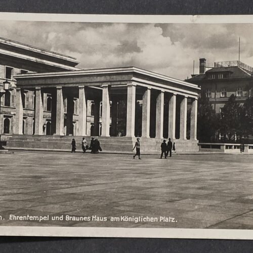 Nazi German 1938 Munich Ehrentempel & Brown House Beer Hall Putsch site Postcard NSDAP Cancel