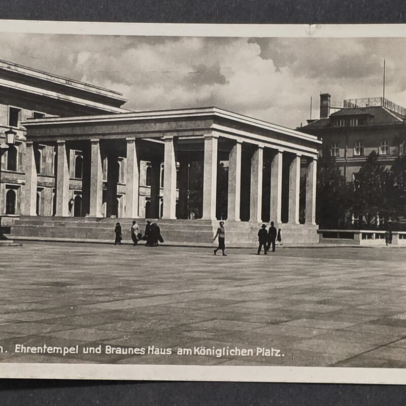 20260822_152618 Nazi German 1938 Munich Ehrentempel & Brown House Beer Hall Putsch site Postcard NSDAP Cancel