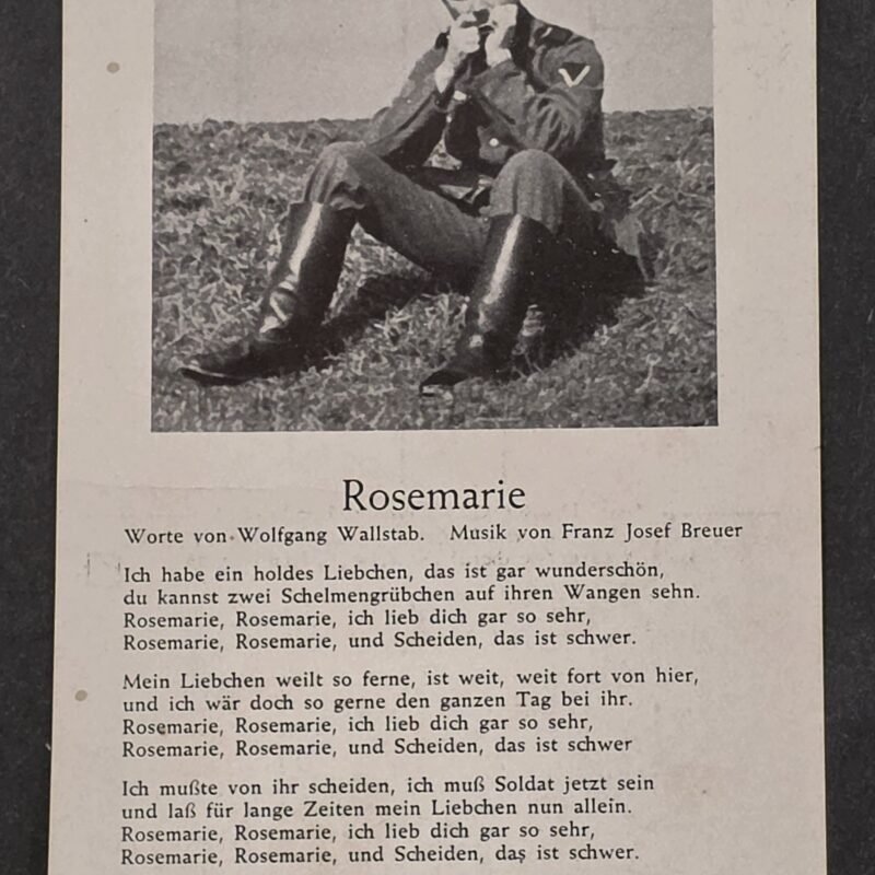 20260822_152810 WWII German Third Reich Soldier Rosemarie Song Postcard Military Wehrmacht 1940s