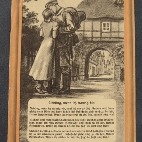 WWII German Military Feldpost Goodbye Postcard 1940 Soldier Sweetheart Romance