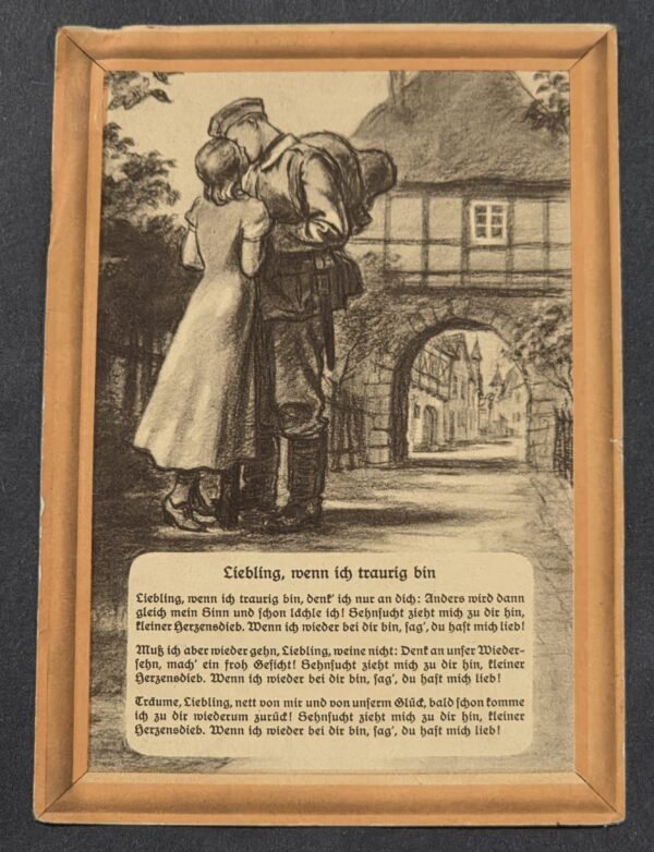 WWII German Military Feldpost Goodbye Postcard 1940 Soldier Sweetheart Romance