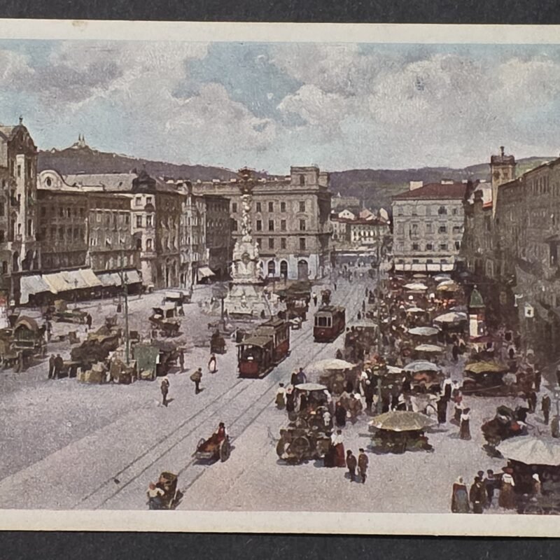 20260822_153415 WWI German Austria Linz Kaiser Franz Josef Platz Postcard 1916 10 Heller Stamp