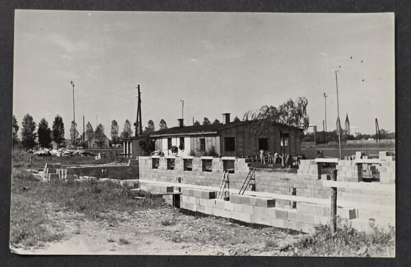 RARE German Labor Camp Photo Postcard Riga Latvia ESV Arbeit Eintracht Lichtenegger Baracke WWII
