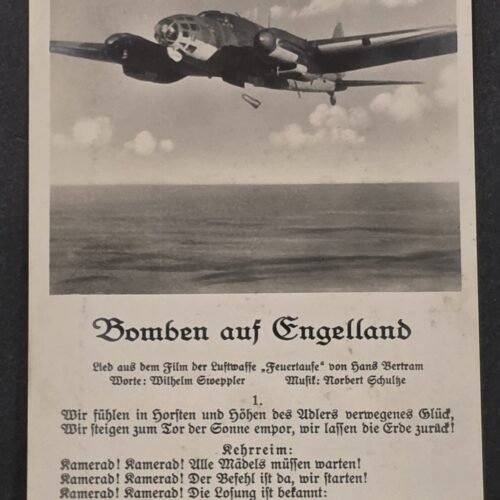 WWII Nazi German Luftwaffe Bomben auf Engelland Heinkel He 111 Military Postcard 1940