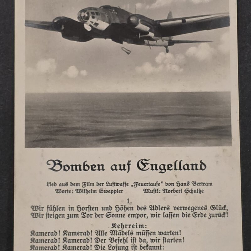 20260822_153547 WWII Nazi German Luftwaffe Bomben auf Engelland Heinkel He 111 Military Postcard 1940