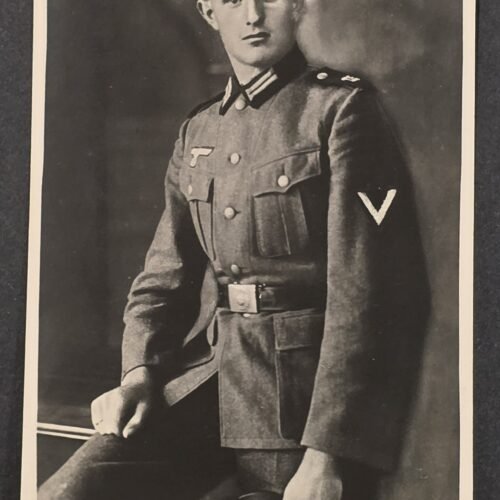 1943 WWII German Heer Wehrmacht Soldier Art Enhanced Portrait Postcard