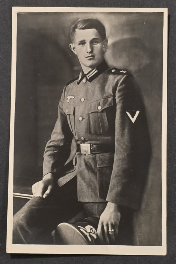1943 WWII German Heer Wehrmacht Soldier Art Enhanced Portrait Postcard