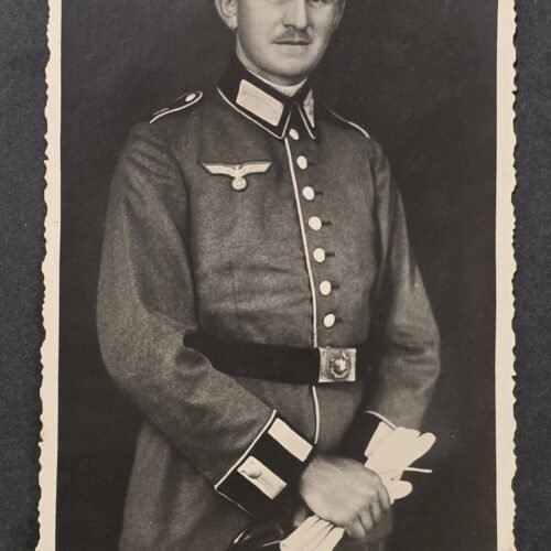1942 WWII German Heer Wehrmacht Soldier Art Enhanced Portrait Postcard