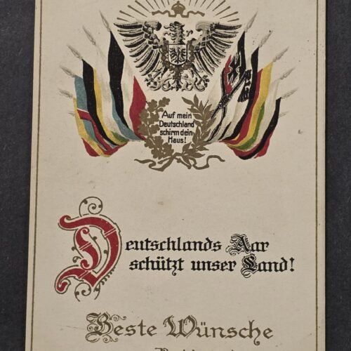WWI Imperial German 1915 Patriotic Postcard Imperial Eagle Flag New Year Austria