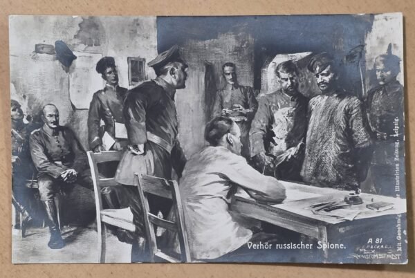 20260822_154902 WWI Imperial German Postcard Russian Spies Interrogation Felix Schwarmstädt
