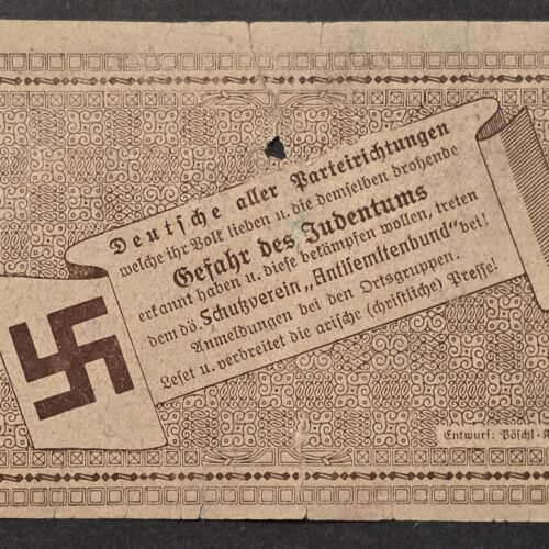 20260822_154956 Rare 1920 German-Austrian Anti-Semitic Anti Jewish League 50 Heller Notgeld Student Movement