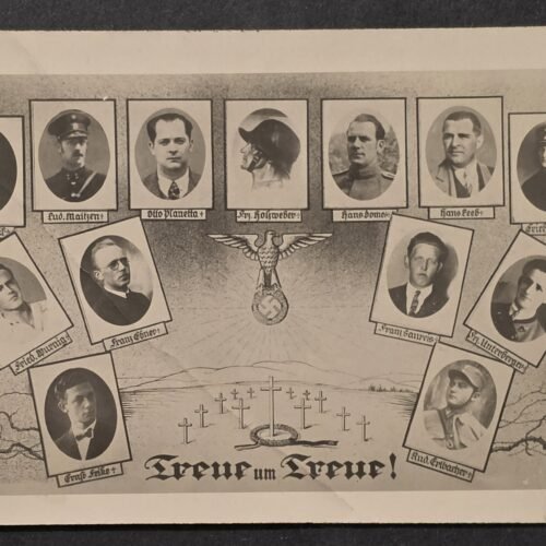 Rare Nazi German NSDAP Third reich 1934 Austrian July Putsch Martyrs “Treue um Treue” Propaganda Postcard