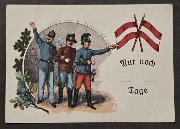 WW1 Imperial German Austrian Military Uniform Postcard – Alt-Österreich in Uniformen – 1910 Infantry Artillery Dragoon
