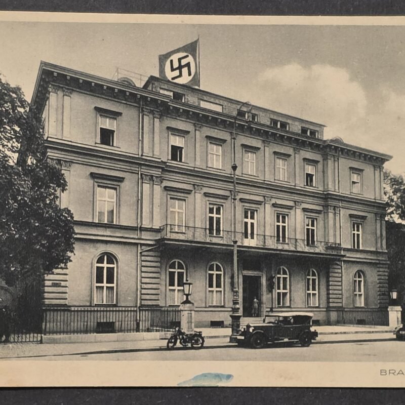 20260822_155144 1933 Nazi German Third Reich München Braunes Haus Brown House Photo NSDAP Headquarters Postcard w Swastika Flag