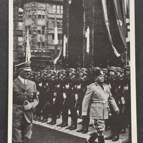20260822_155221 1937 Nazi German Italy Friendship Hitler & Mussolini Photo Hoffmann Postcard