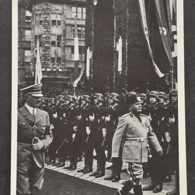 20260822_155221 1937 Nazi German Italy Friendship Hitler & Mussolini Photo Hoffmann Postcard