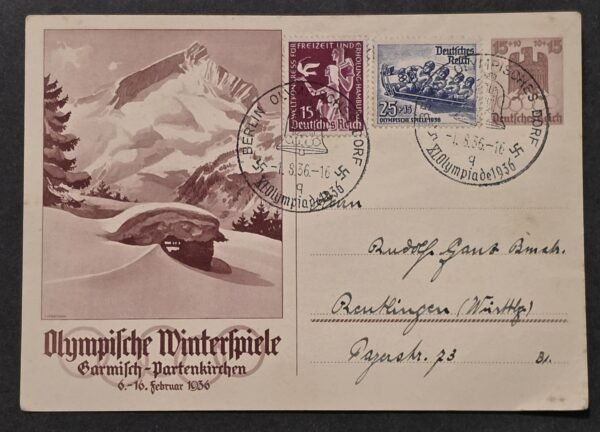 20260822_155318 1936 Nazi German Third Reich Winter Olympics Postcard Olympia