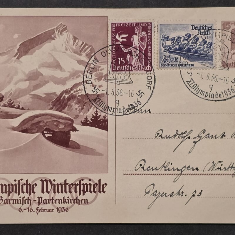 20260822_155318 1936 Nazi German Third Reich Winter Olympics Postcard Olympia