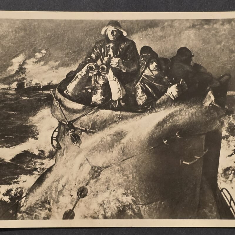 20260822_155411 WWII German Third Reich HDK Postcard Kriegsmarine U-Boat Crew Naval Art Munich House of art