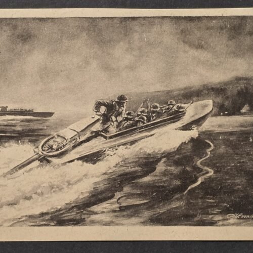 20260822_155427 WWII Nazi German Third Reich Soldiers Feldpost Art Postcard Sturmboot Wehrmacht Army Boat