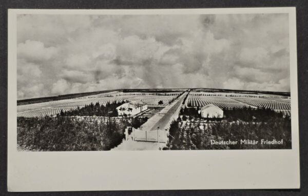 WWII Nazi German KIA Fallen Soldier Military Cemetery Photo Postcard Militar Friedhof