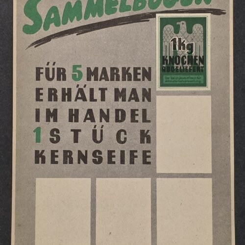 20260822_155553 Rare WWII Nazi German Third Reich Bone Collection Sammelbogen – 1kg Knochen Kernseife Soap Card