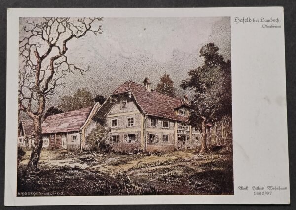 20260822_155823 Adolf Hitlers Childhood Home in Austria Nazi German Third Reich Propaganda Postcard 1895/97