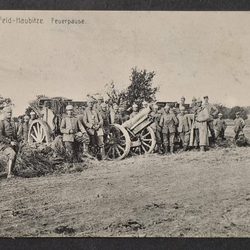 20260822_160031 WWI German Heavy Field Howitzer Artillery Soldiers Feldpost Photo Postcard 1915