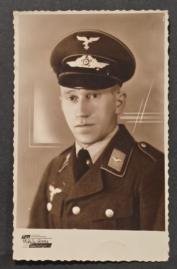 20260822_160049 RARE WWII Nazi German Luftwaffe Soldier Portrait Photo Art Deco Studio Background!