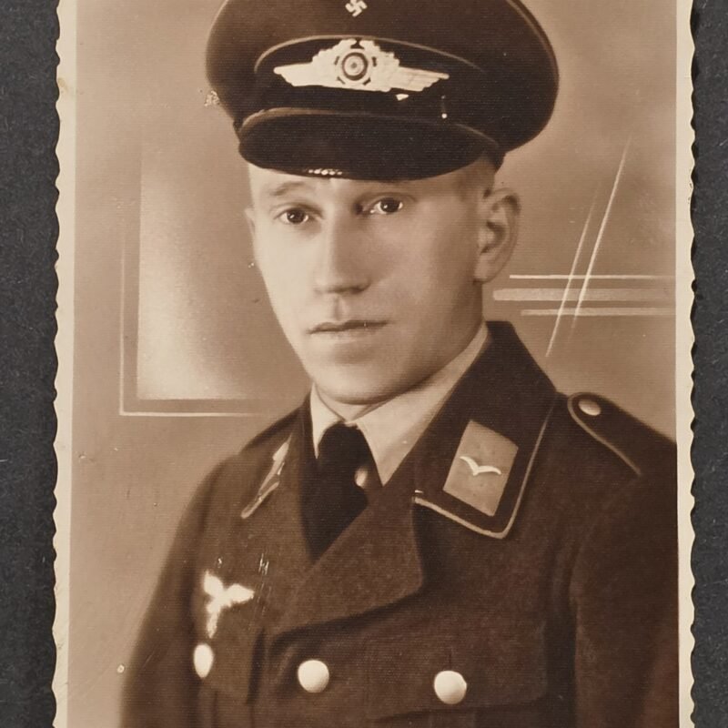 20260822_160049 RARE WWII Nazi German Luftwaffe Soldier Portrait Photo Art Deco Studio Background!