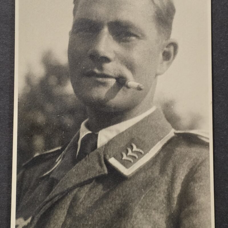 20260826_171320 WW2 Nazi German Smoking Luftwaffe Soldier w Cigarette Holder RPPC Photo Postcard