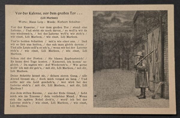 20260826_171457 WWII Nazi German Wehrmacht soldier Lili Marleen Soldier Sentry Military Song Postcard