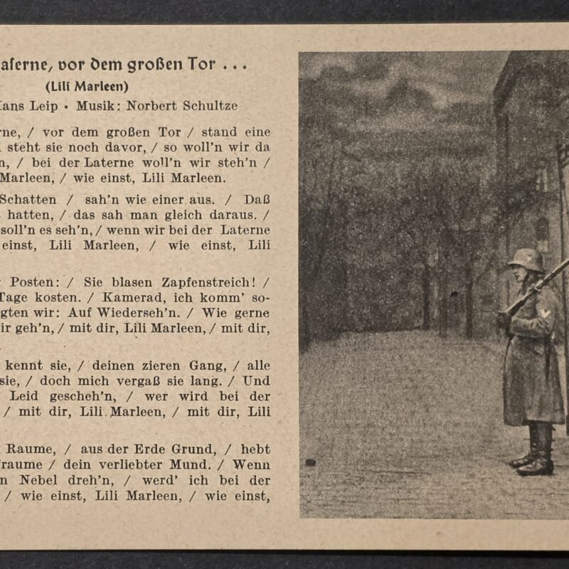 20260826_171457 WWII Nazi German Wehrmacht soldier Lili Marleen Soldier Sentry Military Song Postcard