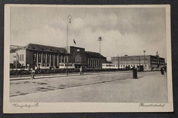 WWII Königsberg Prussia Prussian Hauptbahnhof Railway Station German Postcard