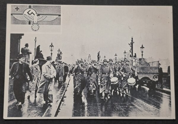 20260826_172439 WW2 German LSSAH 1939 SS Leibstandarte Adolf Hitler Prague Praha Propaganda Postcard