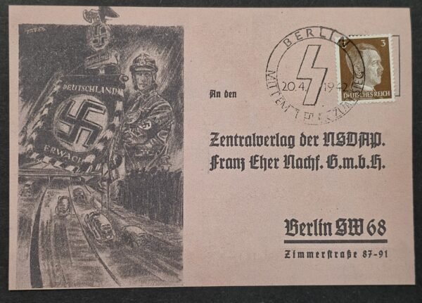 WW2 Nazi German NSDAP Third Reich 1932 NSKK Der NSKK-Mann Subscription Card Berlin Motor Corps
