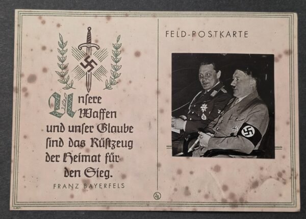 WWII Nazi German Third Reich Feldpost Postcard Adolf Hitler Hermann Göring Applied Photograph Photo