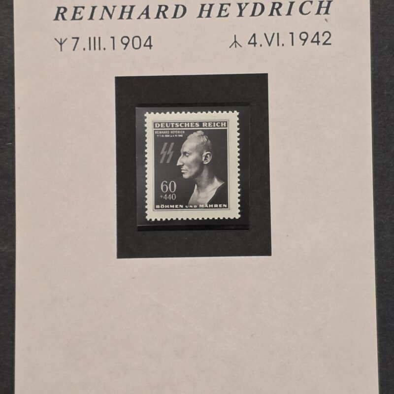 20260826_173006 Nazi German SS Heydrich Death mask stamp MNH w Souvenir Card