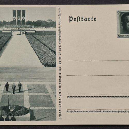 20260826_173024 WW2 Nazi German Adolf Hitler SS SA Third Reich Reichsparteitag Nuremberg Rally Postcard w Swastika Flags Banners
