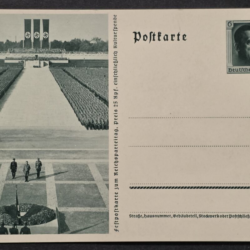 20260826_173024 WW2 Nazi German Adolf Hitler SS SA Third Reich Reichsparteitag Nuremberg Rally Postcard w Swastika Flags Banners