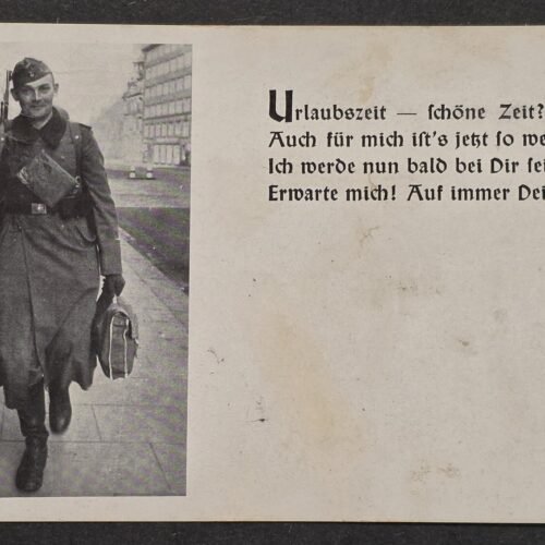 WWII German Wehrmacht Army Soldiers Feldpost Postcard 1941 Military Ink Stamp
