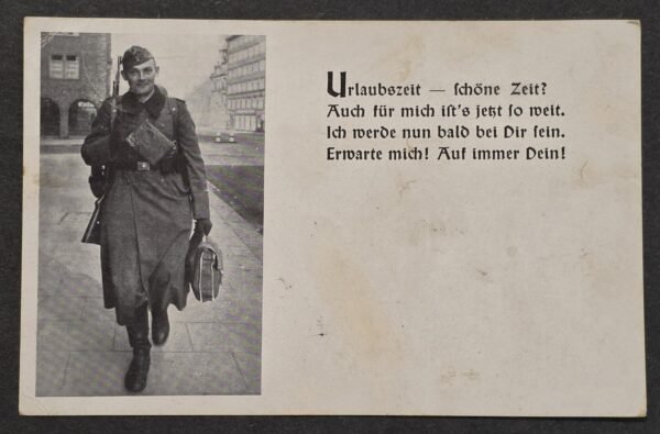 WWII German Wehrmacht Army Soldiers Feldpost Postcard 1941 Military Ink Stamp