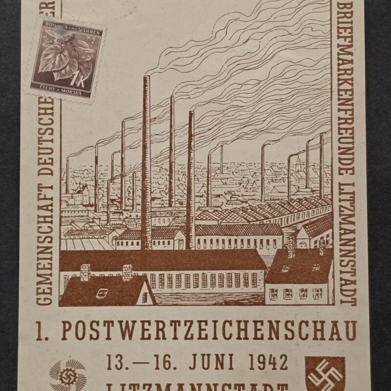 20260826_173415 1942 Nazi German Third Reich NSDAP Gau Wartheland Litzmannstadt Exhibition Postcard
