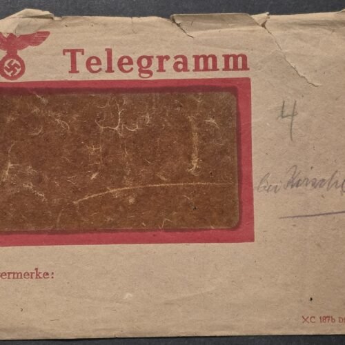 20260826_173941 WWII Nazi German Third Reich Telegram Envelope 1943 Reichspost Eagle Swastika Brieftelegramm