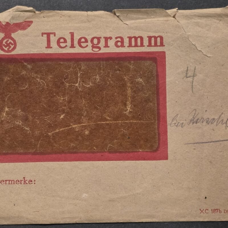 20260826_173941 WWII Nazi German Third Reich Telegram Envelope 1943 Reichspost Eagle Swastika Brieftelegramm