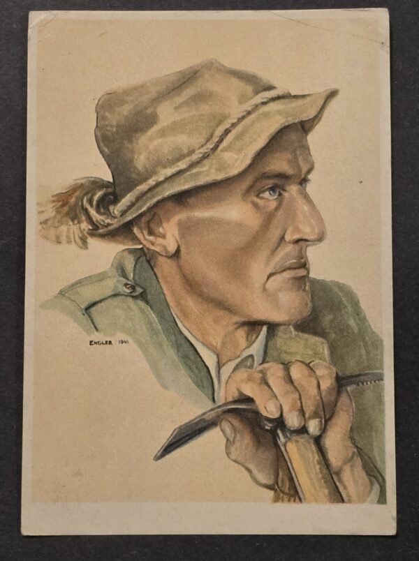 WW2 Nazi German 1940 Kärtner Köpfe Third Reich Postcard Dr. Gabriel Engler Mountain Guide